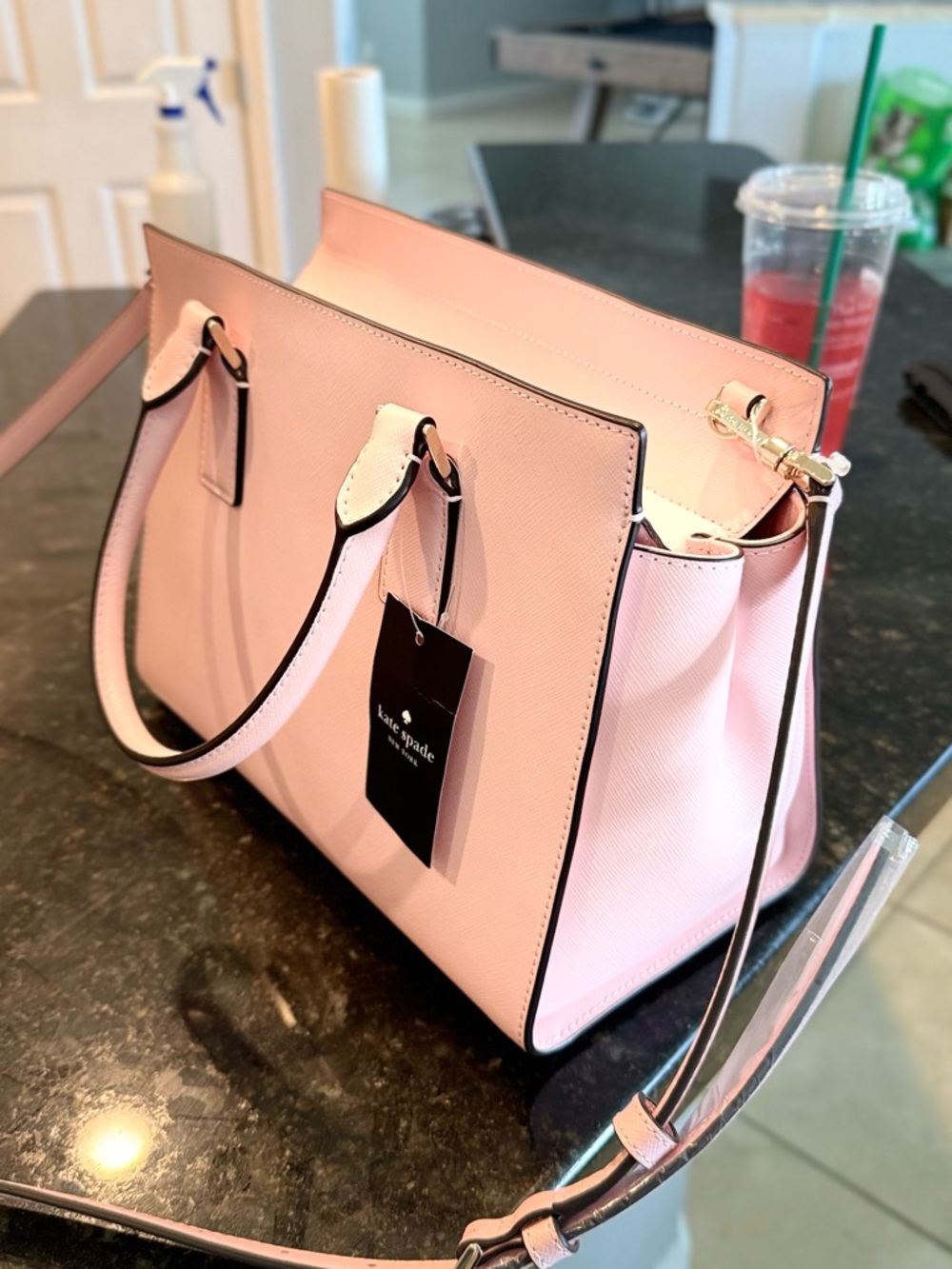 kate spade light pink saffiano leather satchel - Picture 2 of 7